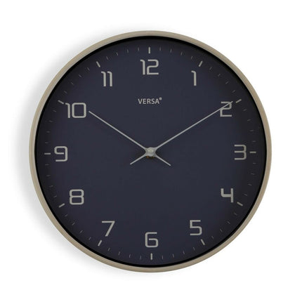 Wall Clock Blue Wood PU (30,5 x 4,3 x 30,5 cm) - seggiliving