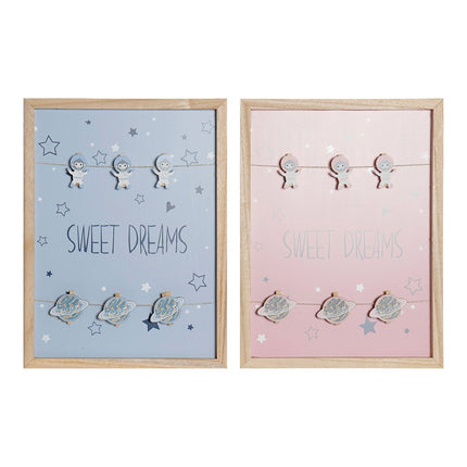 Photo Frame with Clamps DKD Home Decor Sweet Dreams MDF Wood (40 x 40 x 3 cm) (2 pcs) - seggiliving