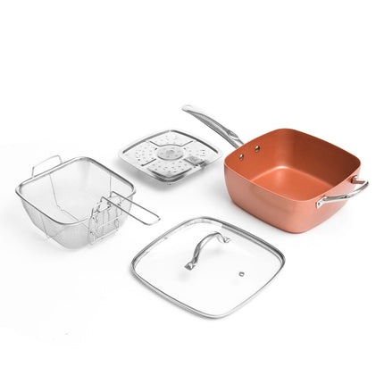 All-Purpose Copper Pan Set 5 in 1 Coppans InnovaGoods 4 Pieces - seggiliving
